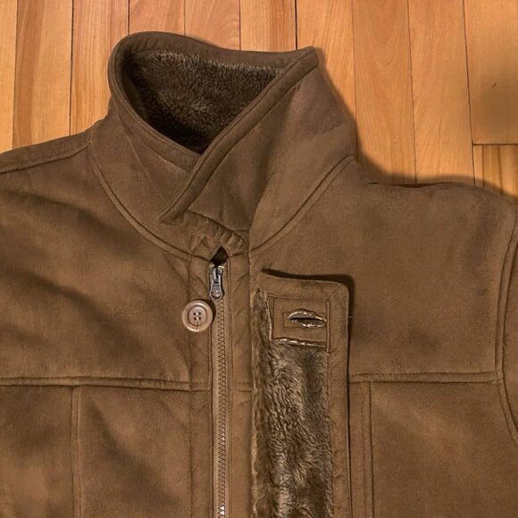 Utex Shearling Jacket faux fur Mens XL Brown Warmer - Picture 3 of 15